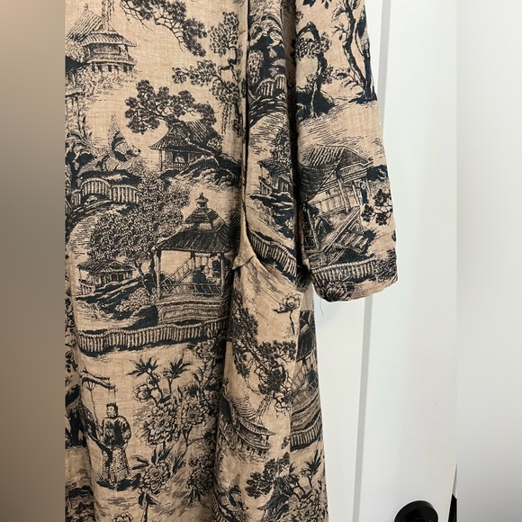 BUYKUD Vintage Asian Floral Cotton Midi Dress - Picture 7 of 9